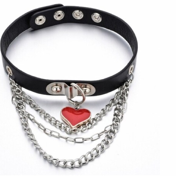 Necklace PU Leather Black Goth Punk Rock Choker Necklaces For Women - Picture 2 of 6